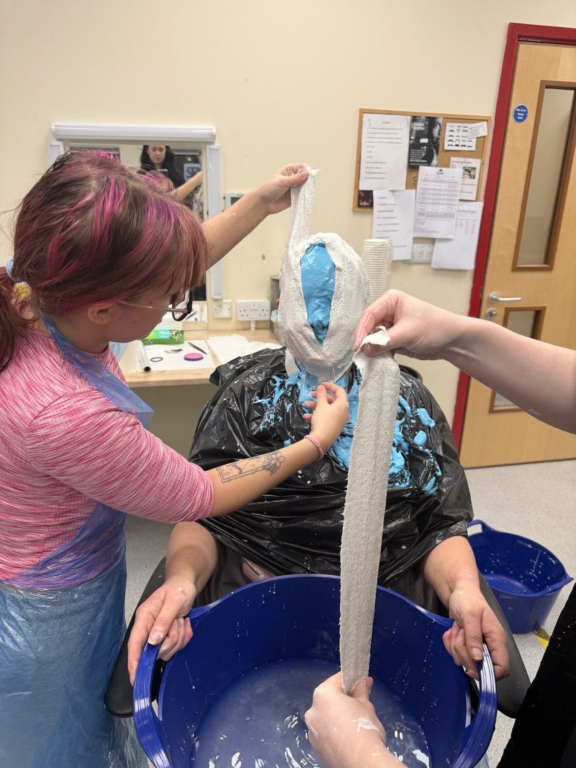 Behind the scenes special effects application.